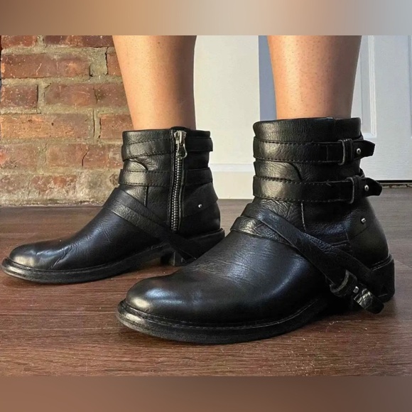 Dolce Vita Kiera Leather Moto Ankle Riding Bootie Black - Picture 10 of 12